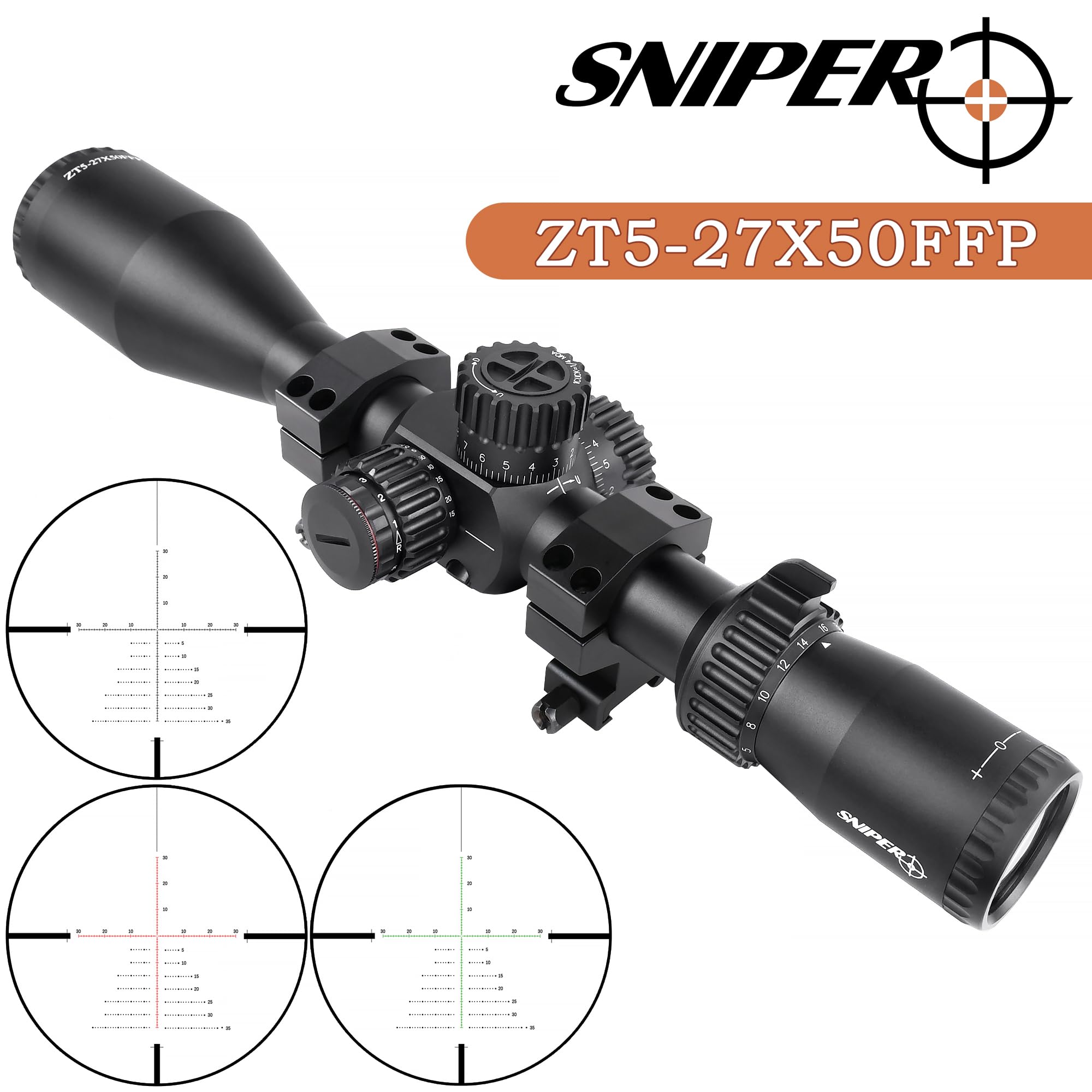 sniper様6045×1ケ6035×2ヶ Amazon.com : Sniper Rifle Scope ZT 5-27x50 FFP First Focal Plane